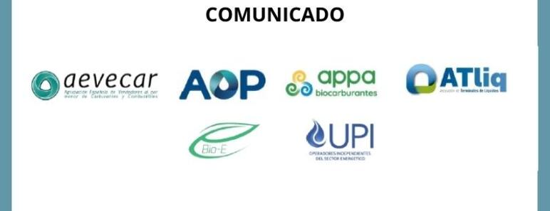COMUNICADO Aevecar, AOP, APPA, ATliq, Bio-e y UPI